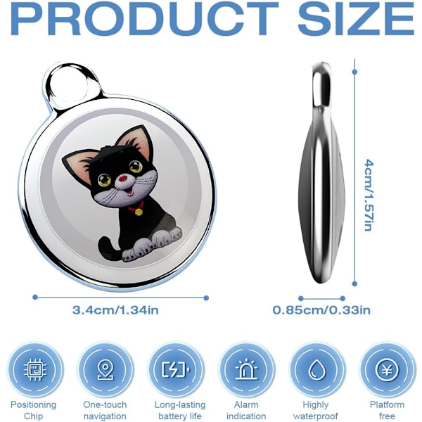 Mini GPS Katte Tracker - Vandtæt Halsbånd til Real-Time Tracking af Katte & Hunde (W)