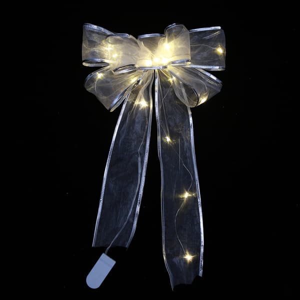 Transparent Silver Julgransrosettdekoration