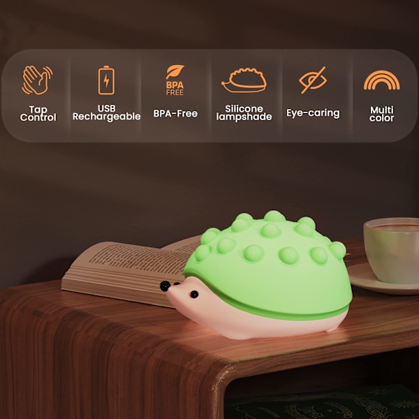 USB Silikoninen Himmennettävä Kosketusyölamppu Tytöille Pojille, Lämmin Valo Plus Värikäs Valo Vauvan Yövalo Lastenhuoneen Koristevalo Vaaleankeltainen (W)