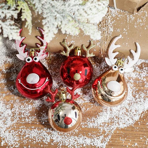 Älgscen Tak Hängande Plastkulor Ornament för Julgransdekoration