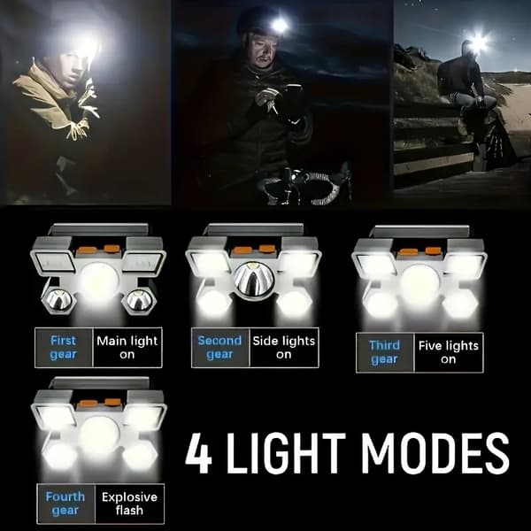 LED-otsalamppu sisä- ja ulkokäyttöön, 5 LED-valoa