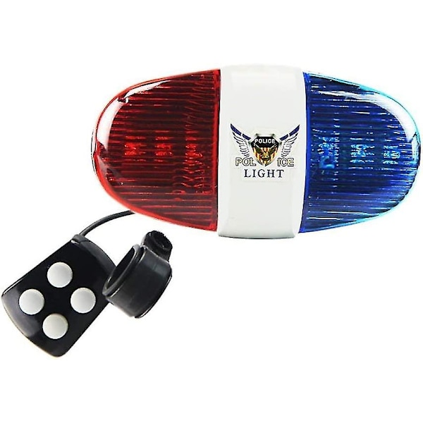 Barncykel Polis Ljud Ljus Elektroniskt Horn Cykel Led Ljus Fw Red- White- Blue