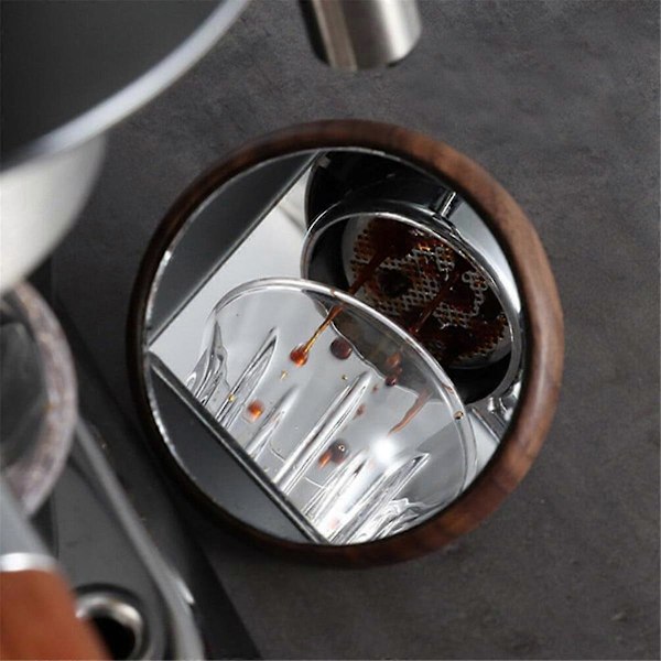 Ekstraksjonsvisningsspeil Multi-retnings solid tre reflektor kaffemaskin speil (W)