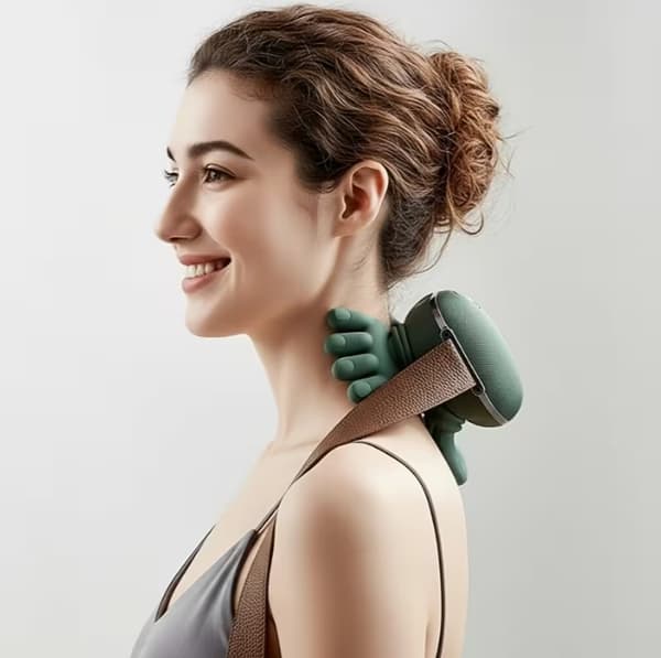 Ergonomisk nack- och kroppsmassör med 4D-knådning och värmefunktion