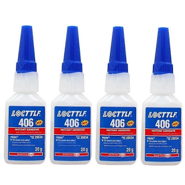 u200b4x Loctite 406 Snabblim 20g - Snabbtorkande Cyanoakrylatlim för DIY-reparationer-CD4 (W)