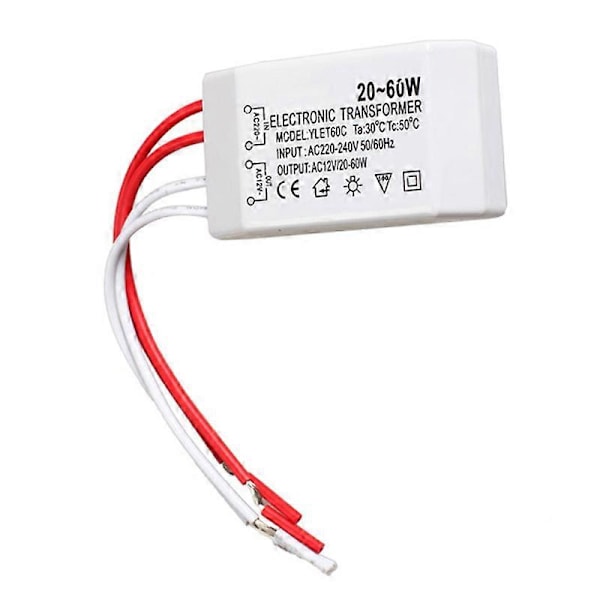 20-60W 12V Halogenlampe Elektronisk Transformer Spotlight Adapter Enhed (W)