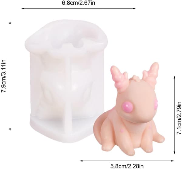 3D Drage Lysform, Nem Frigivelse, Håndværksform til Lys, Chokolade, Aromaterapi Sæbe og Lotion Bars. (W)