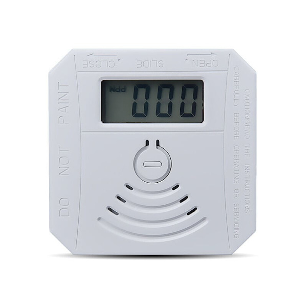 CO Gasdetektor Combo med Batteridriven CO Brandvarnare och LED-Display, Blinkande Ljus och Varningsmönster - Vit (W)