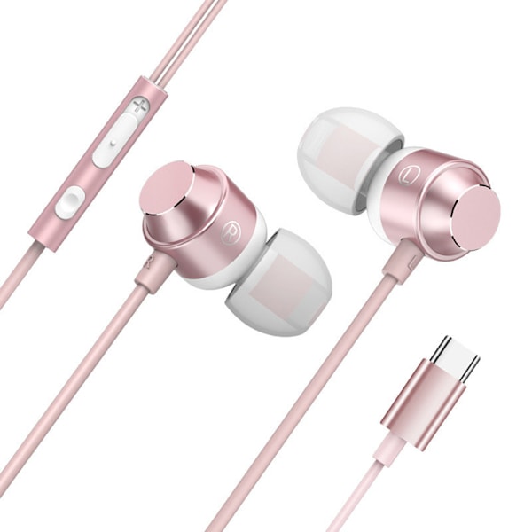 Type-C In-Ear Eleganta Hörlurar Roséguld