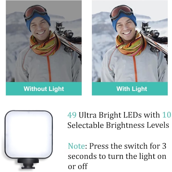 Vloggkit för iPhone, Android med stativ, 36 LED-ljus, YouTube-startkit med minikrofon[FW]