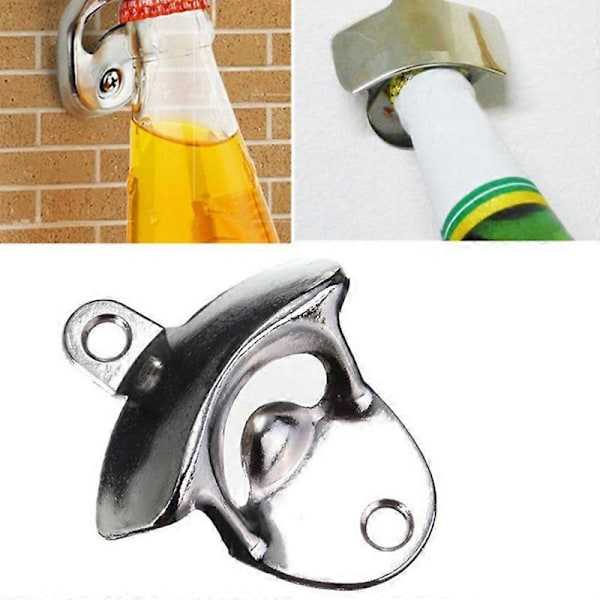 6-pack Väggmonterade Flasköppnare, Flasköppnare i Rostfritt Stål (B)