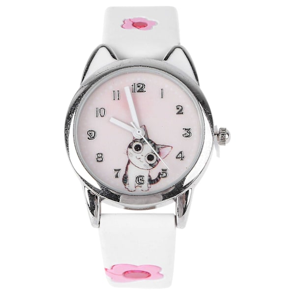 Læderrem Kvartsur Girls Cute Cat Watch Kids Kitten Sport Armbåndsur Tid Lærergaver Til Piger Drenge Børn {FW}