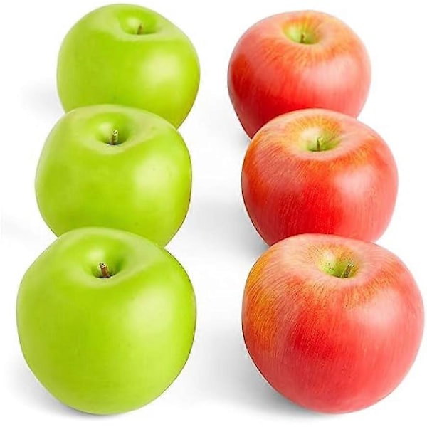 Konstgjorda Frukter Röda och Gröna Falska Äpplen för Heminredning Fotografering (25 i 6-pack) (W)