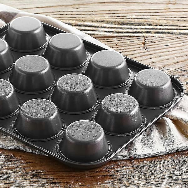 6 och 12 håls non-stick rund cupcake-form muffinsplåt B (w)