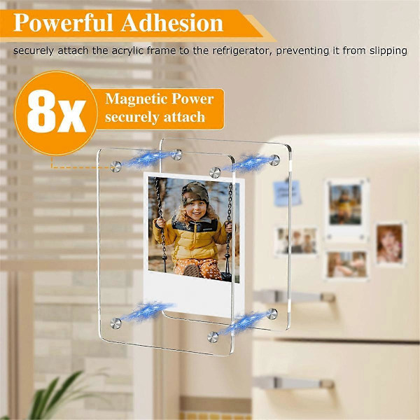 Magnetisk Fotoramme Display Stativ Fotoalbum Skrivebord Swing Bord (W)