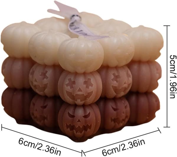 Duftlys til Halloween, bobleterningformede duftlys, sikre og kreative, håndlavede (W)