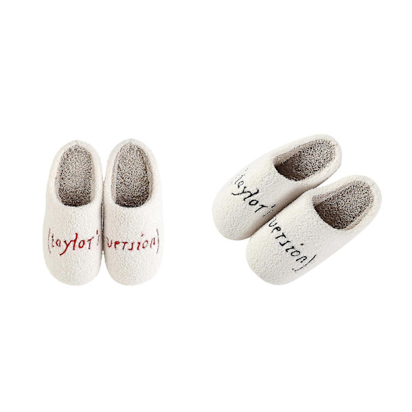 Taylor Swift Par Slippers Vintermode Inomhus Hushåll Varma Cotto, Kampanj -Sy Red 38-39