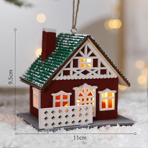 DIY Lysende Trehus Anheng Ornament, 1 Stykke