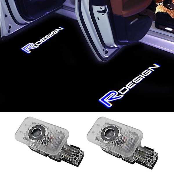 2 stk. Rd Bildørslys til Volvo Rdesign Xc90 Xc60 Xc40 V90 S90 V40 V60 S60 S80 Volvo Courtesy Light Rdesign Logo Velkomstlys - Perfekt