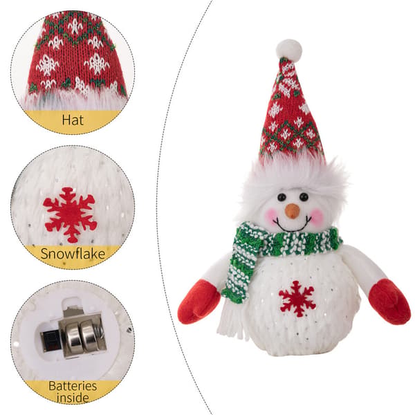 Julbordsdekorationer 2-pack Lysande Plyschsnögubbar Figurer Vinter