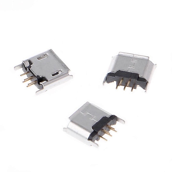 10 stk. Micro USB Type B Hun Socket 180 Grader 5-Pin SMD SMT Lodde Jack (W)