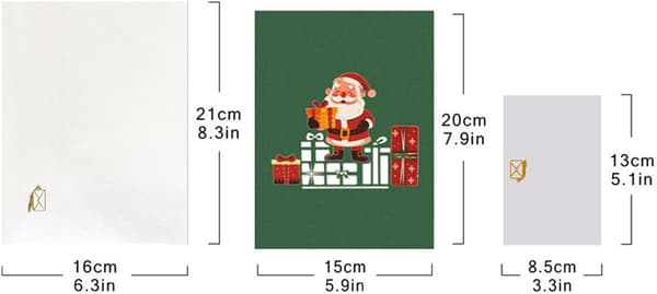 Julehilsenskort, 3D-hilsenskort, julekort med innsatte billetter (W)