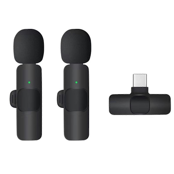 Langaton Lavalier-mikrofoni puhelimille Android iPhone ipad Vlog Live Stream Mic. (W)