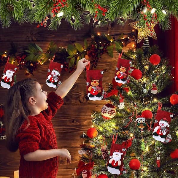 3D Julestrømper 3-pakning - Nisse, snømann og reinsdyr design
