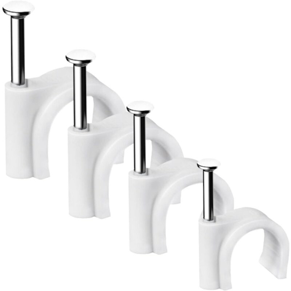 Kabelklemmer 100 stk Runde Solid Holdbare Kabelbånd Organizer (W)