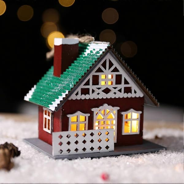 DIY Lysende Trehus Anheng Ornament, 1 Stykke