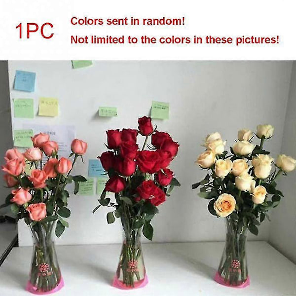 3 stk. foldbar blomstervase, boligdekoration transparent (B)