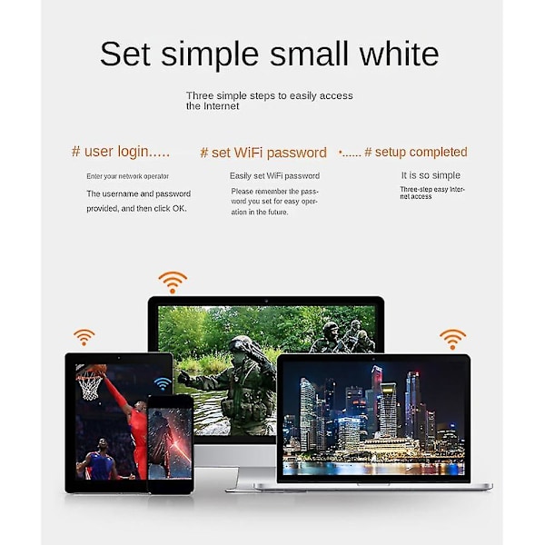 4G LTE Wifi-ruter med 300m, Cat4, 32 Wifi-ruter, RJ45 WAN LAN, Trådløst modem, 4G Wifi-ruter - EU-plugg (W)