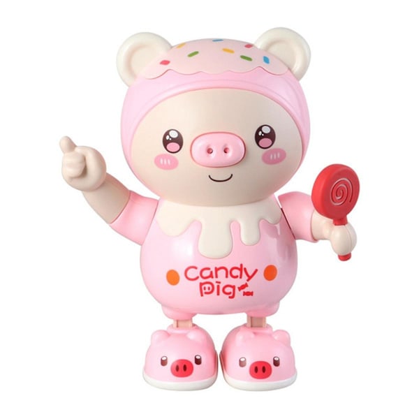 Upgraded Electronic Pets Pig Dancing Toy Doll, Electric Lighting Music Twisting Swing Left and Right Walking