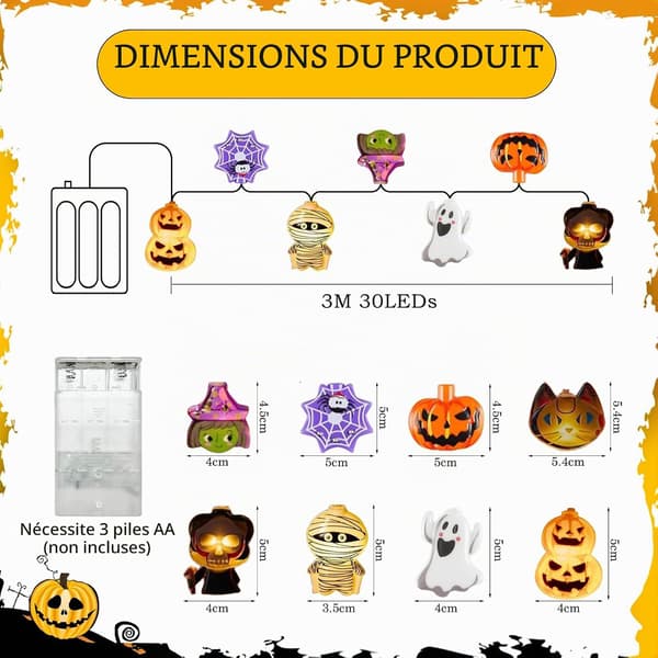 3M 20 LED Haamu Halloween Valosarja