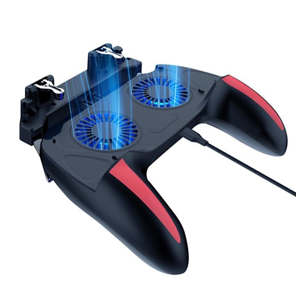 Hiborth H10 4-sormen kaksoisjäähdytystuuletin langallinen peliohjain Joystick-peliohjain puhelimelle (V)