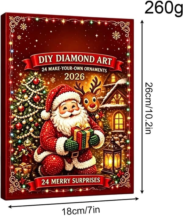 DIY rhinsten julekalender, dekoreret med glimmer, 24-dages julekalender (W)