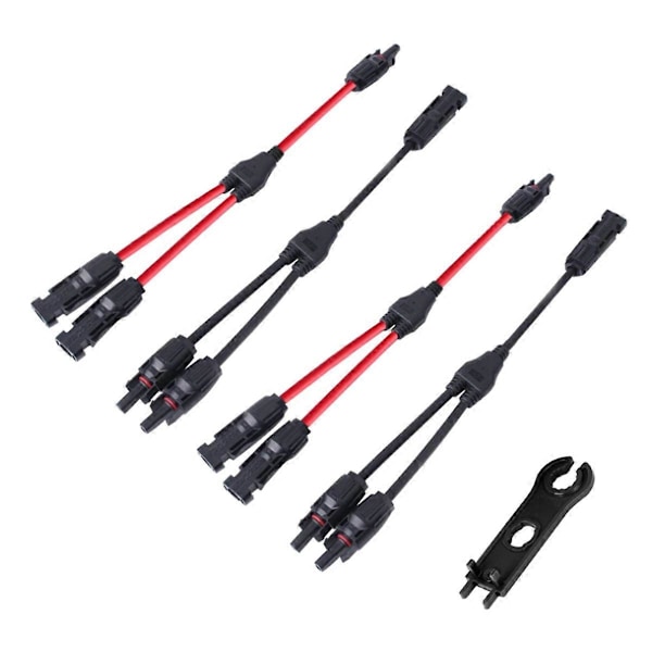Grenstik 1 til 2 Parallelforbindelse Solcellekonnektor Fotovoltaisk Paneladapter til Batteriplade (W)