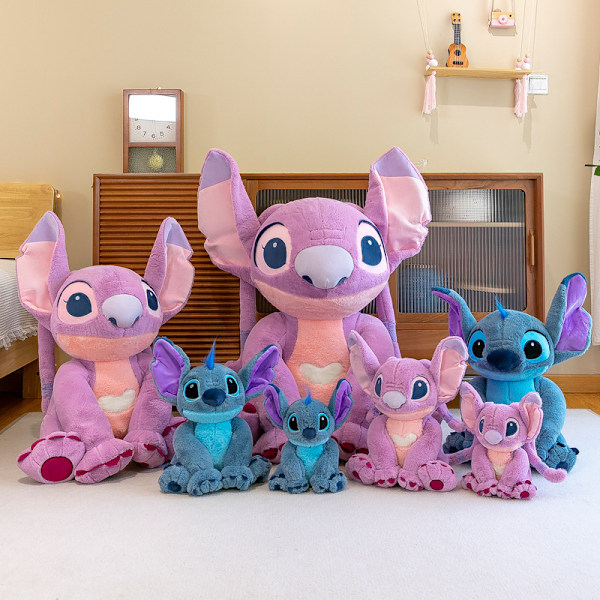 2024 Jätteängel och Stitch plyschleksaker tecknad kawaii djur par sovkudde mjukt material leksak barnpresent Ängel Ängel Angel 30cm