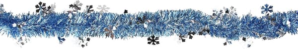 Blå Glitter Snefnug Guirlande Vinter Juledekoration