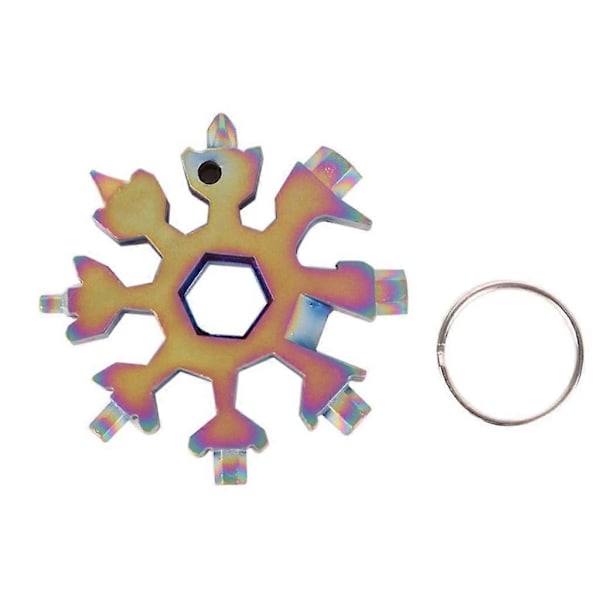 18 i 1 Utomhus Bärbar Rostfritt Stål Verktyg Snöflinga Multiverktyg Kit (W)