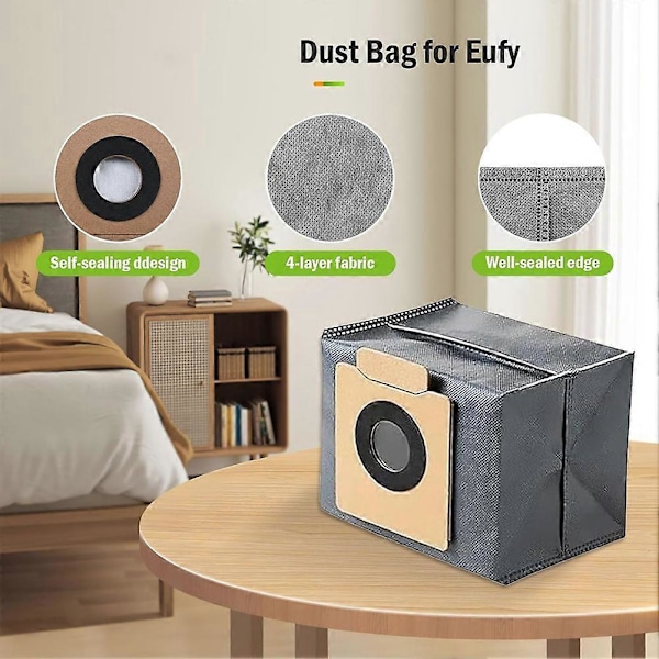 12 Pakke Erstatningsstøvsugerposer for Eufy Clean X8 Pro X10 Pro (W)