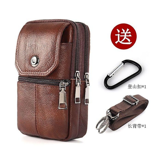 Mobilväska i Läder för Män Multifunktionell Messenger Bag