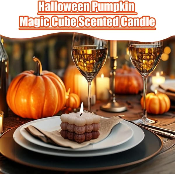 Duftlys til Halloween, bobleterningformede duftlys, sikre og kreative, håndlavede (W)