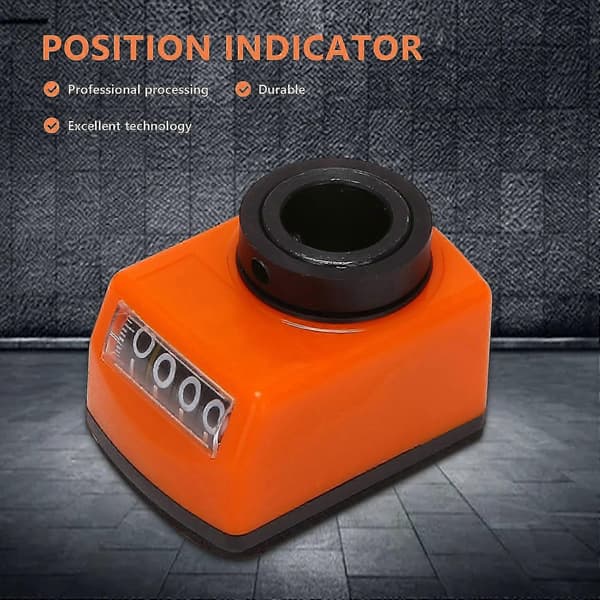 Digital positionsindikator maskine med orange og sort design - 14mm display