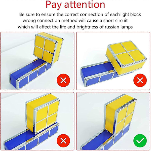LED Stabel Nattelys, 7-Farge Induksjonslås Skrivebordslampe, 3D DIY Magic Blocks Puslespill Lampe for Barn & Tenåringer, Soveromsdekor