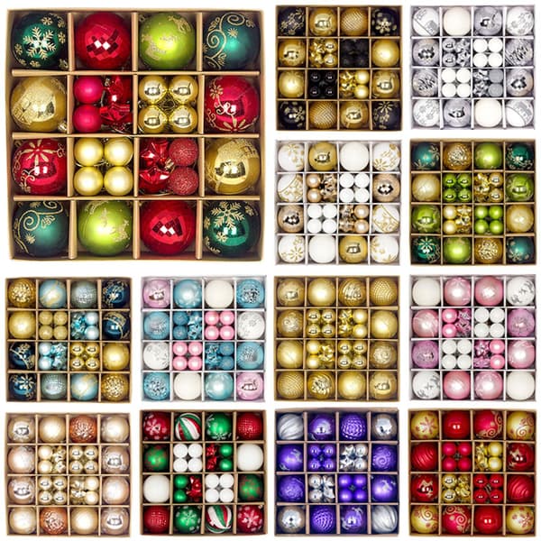 Guld Röda Julkulor 44st 3-6cm Set