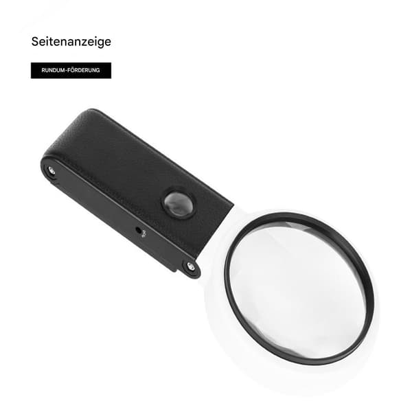 Vikbart LED-förstoringsglas 6X-25X med justerbar vinkel och stativ