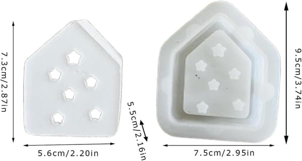 Kompakte, non-stick, genanvendelige og hurtigudløsende silikoneforme i husform (W)