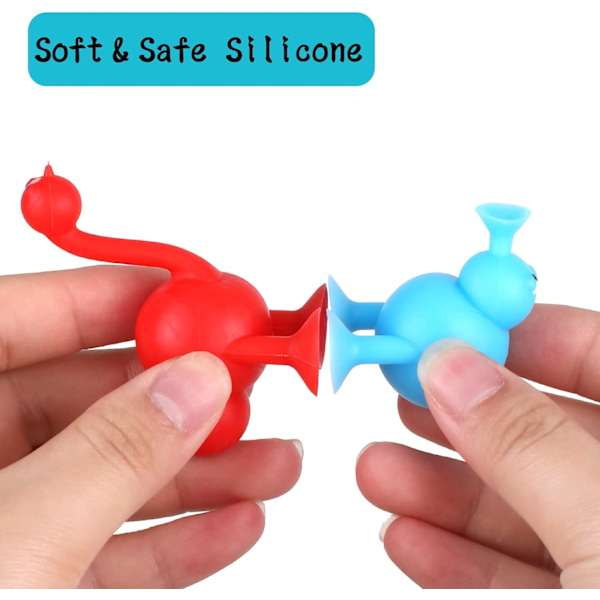 9 st Roliga Sugproppsleksaker, Mjuka Silikon Byggklossar Sugproppsleksaker Set Barn Sensoriska Leksaker Mini Djurform Leksaker Fidget Leksaker Badkar Leksak