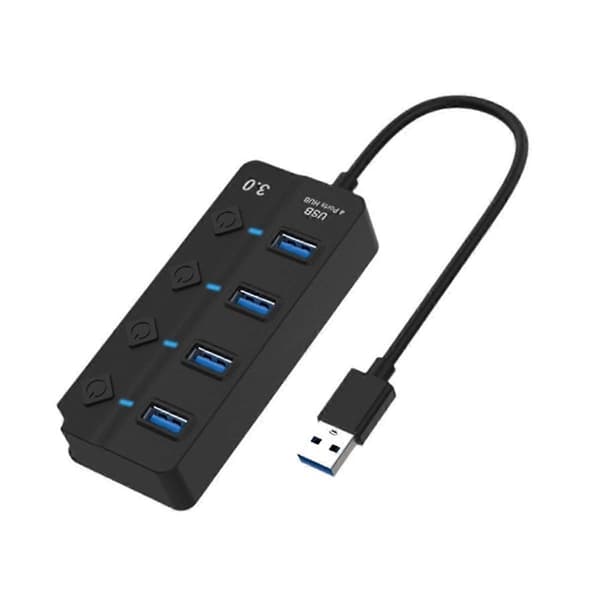 USB 3.0 4-Port Hub-udvidere til computere og enheder